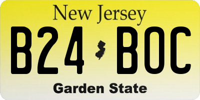 NJ license plate B24BOC