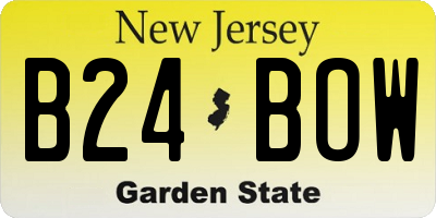 NJ license plate B24BOW