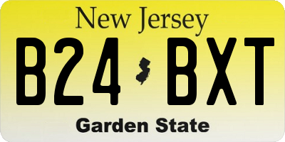NJ license plate B24BXT