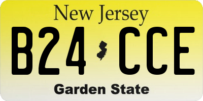NJ license plate B24CCE