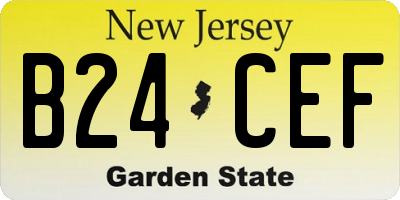 NJ license plate B24CEF