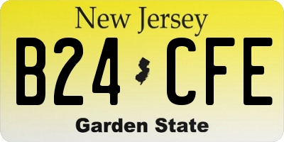 NJ license plate B24CFE