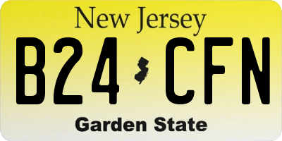 NJ license plate B24CFN