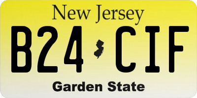 NJ license plate B24CIF