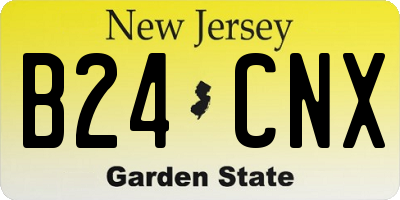NJ license plate B24CNX