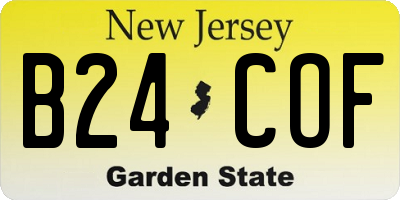 NJ license plate B24COF
