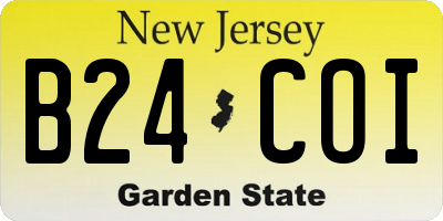 NJ license plate B24COI