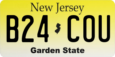 NJ license plate B24COU