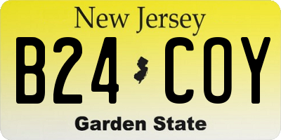 NJ license plate B24COY