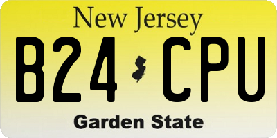 NJ license plate B24CPU