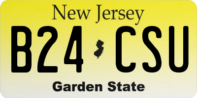 NJ license plate B24CSU