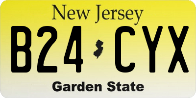 NJ license plate B24CYX