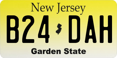 NJ license plate B24DAH