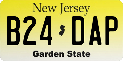 NJ license plate B24DAP