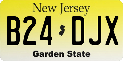 NJ license plate B24DJX