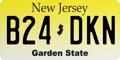 NJ license plate B24DKN