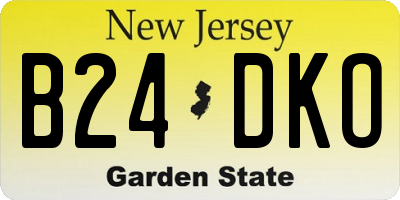 NJ license plate B24DKO