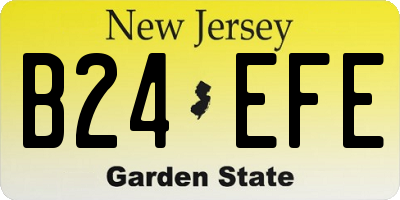 NJ license plate B24EFE