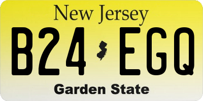 NJ license plate B24EGQ