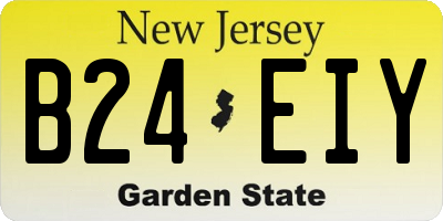 NJ license plate B24EIY