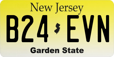 NJ license plate B24EVN