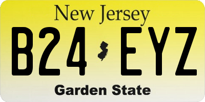 NJ license plate B24EYZ