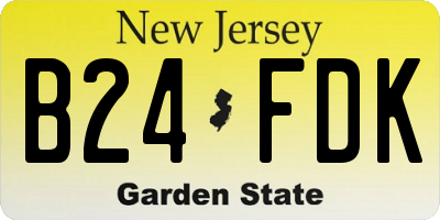 NJ license plate B24FDK