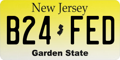 NJ license plate B24FED