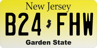 NJ license plate B24FHW