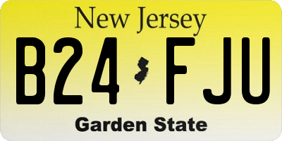 NJ license plate B24FJU