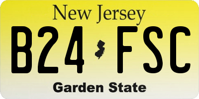 NJ license plate B24FSC