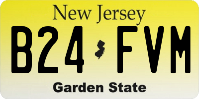 NJ license plate B24FVM