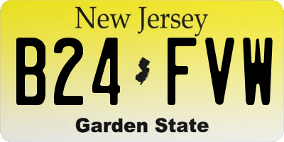 NJ license plate B24FVW