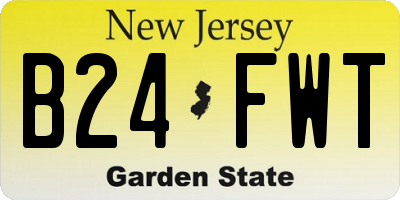 NJ license plate B24FWT
