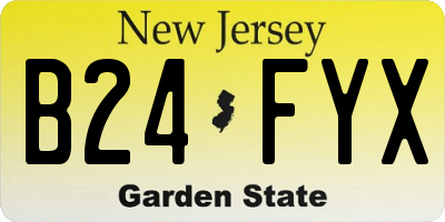 NJ license plate B24FYX