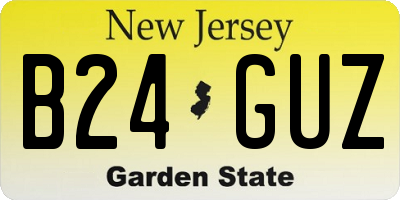 NJ license plate B24GUZ