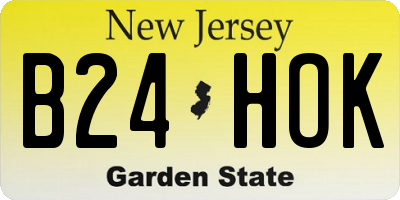 NJ license plate B24HOK