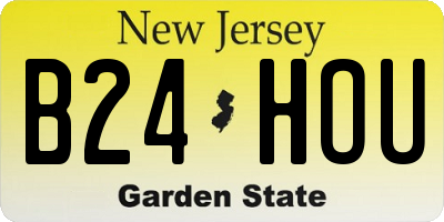 NJ license plate B24HOU