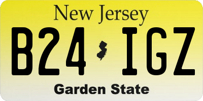 NJ license plate B24IGZ