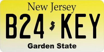 NJ license plate B24KEY
