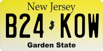 NJ license plate B24KOW