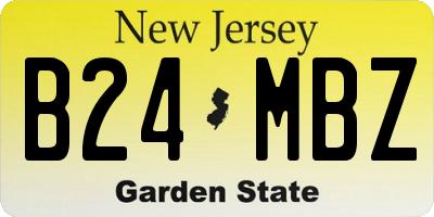 NJ license plate B24MBZ