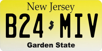 NJ license plate B24MIV