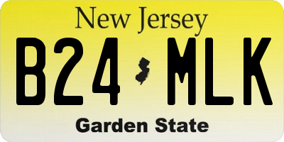 NJ license plate B24MLK