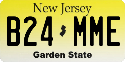 NJ license plate B24MME