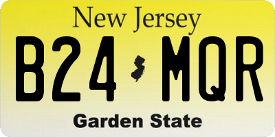 NJ license plate B24MQR