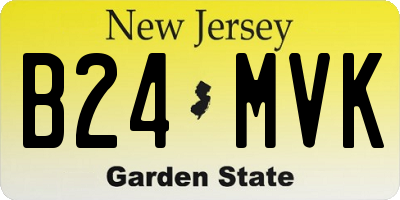 NJ license plate B24MVK