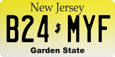 NJ license plate B24MYF