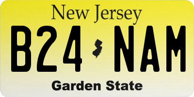 NJ license plate B24NAM