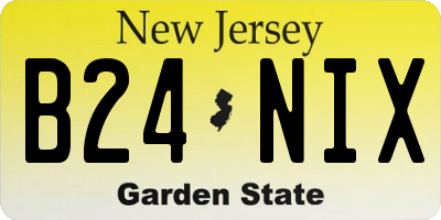 NJ license plate B24NIX